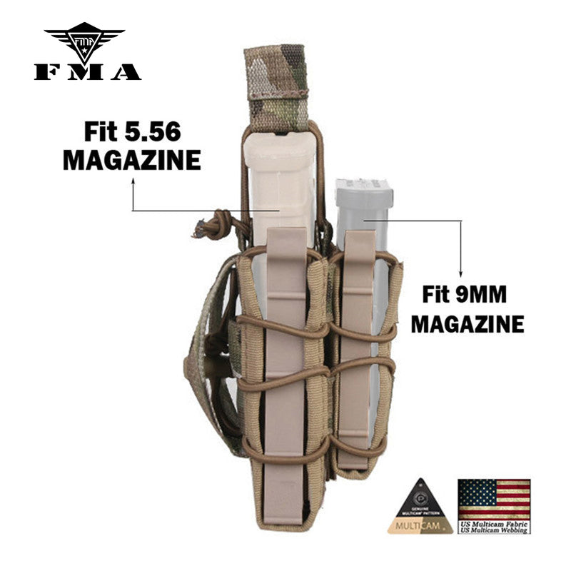 FMA Tactical M4 Magazine Pouches Double Mag Pistol Rifle Molle Magazine Pouch FMA Official Store