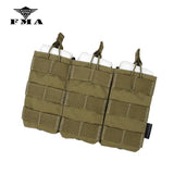 FMA Tactical Triple Molle 556 Magazine Pouch Multicam Military MOLLE Vest Trigeminy Storage Bag