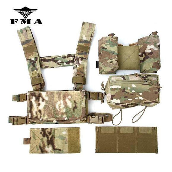 FMA Lightweight Tactical Vest SS Modular Chest Rig Set Chest Hanging 500D Multicam Tropic