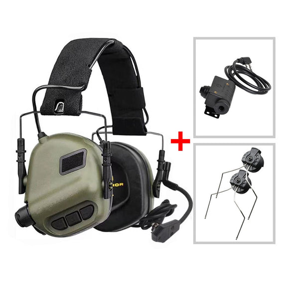 EARMOR Tactical Headset M32 & M51 Kenwood PTT Adapter & ARC Rail Adapter Sets