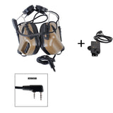 EARMOR M32H MOD4 Tactical Headset & M51 PTT Adapter Set Noise Canceling Headphones