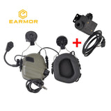 EARMOR M32H MOD4 Tactical Headset & M51 PTT Adapter Set Noise Canceling Headphones