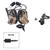 EARMOR M32H MOD4 Tactical Headset & M51 PTT Adapter Set Noise Canceling Headphones