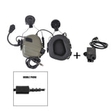 EARMOR M32H MOD4 Tactical Headset & M51 PTT Adapter Set Noise Canceling Headphones